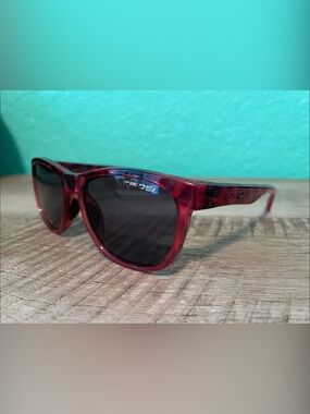 Tifosi Translucent Red Sunglasses with Dark Lenses